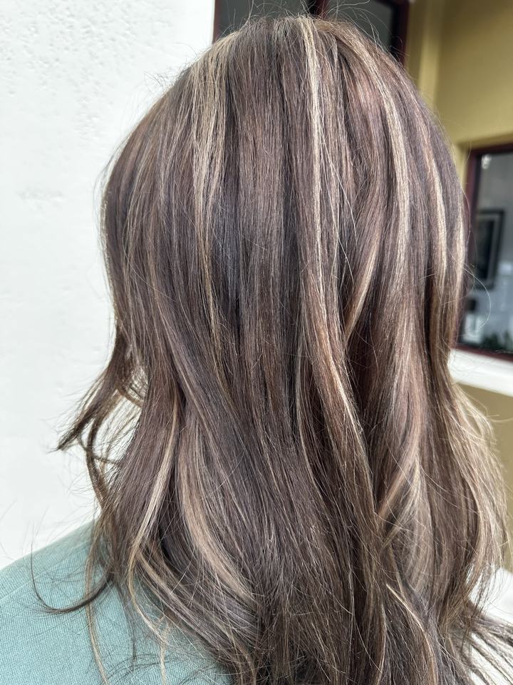 Hair after a color change, seen from behind