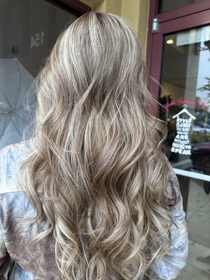 Hair after a color service, seen from behind